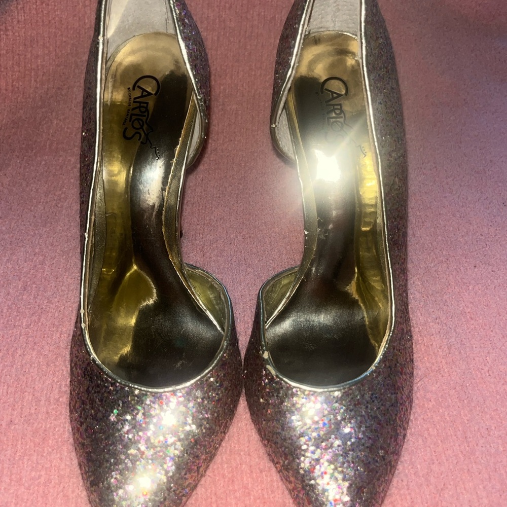Carlos by Carlos Santana Glitter Heels - Silver and Pink